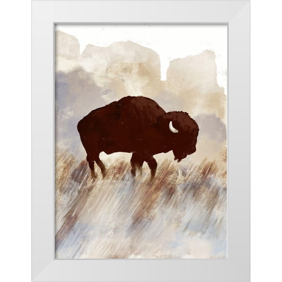 Meneely, Dan 11x14 White Modern Wood Framed Museum Art Print Titled - Buffalo Sunset Hill I