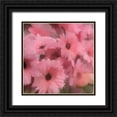 thumbnail image 1 of Meneely, Dan 12x12 Black Ornate Wood Framed with Double Matting Museum Art Print Titled - Pink Flowers, 1 of 4