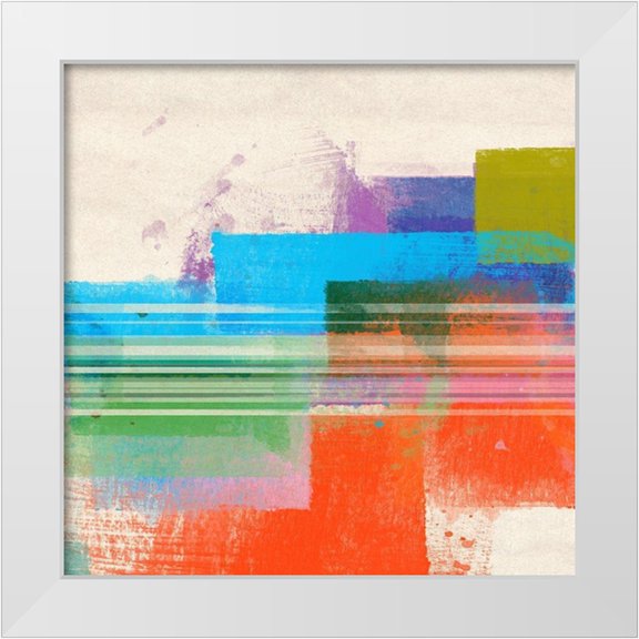 Meneely, Dan 12x12 White Modern Wood Framed Museum Art Print Titled - Summer Squares II