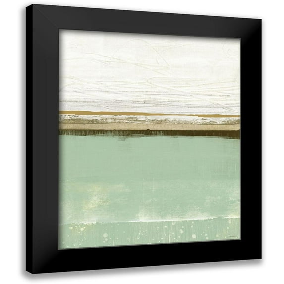 Meneely, Dan 12x14 Black Modern Framed Museum Art Print Titled - Familiar Feeling Green And Beige