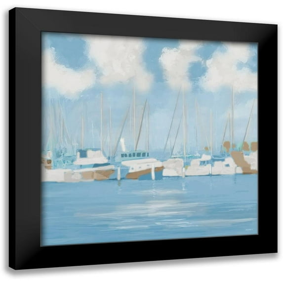 Meneely, Dan 15x15 Black Modern Framed Museum Art Print Titled - Golf Harbor Boats II