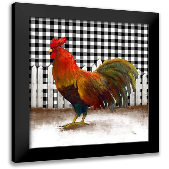 Meneely, Dan 15x15 Black Modern Framed Museum Art Print Titled - Morning Rooster II