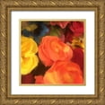 thumbnail image 1 of Meneely, Dan 15x15 Gold Ornate Wood Framed with Double Matting Museum Art Print Titled - Rose Blooms, 1 of 4