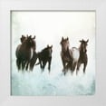 thumbnail image 1 of Meneely, Dan 15x15 White Modern Wood Framed Museum Art Print Titled - Horses Running through the Surf, 1 of 4
