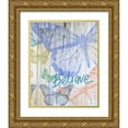 thumbnail image 1 of Meneely, Dan 15x18 Gold Ornate Wood Framed with Double Matting Museum Art Print Titled - Butterfly Garden Believe, 1 of 4