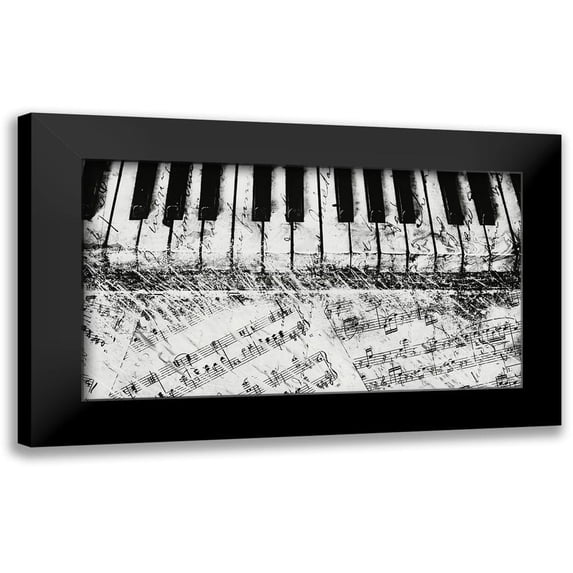 Meneely, Dan 18x12 Black Modern Framed Museum Art Print Titled - Black and White Piano Keys