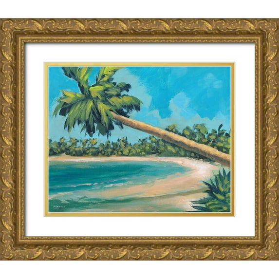 Meneely, Dan 18x15 Gold Ornate Wood Framed with Double Matting Museum Art Print Titled - A Palm Tree Away