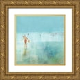 thumbnail image 1 of Meneely, Dan 20x20 Gold Ornate Wood Framed with Double Matting Museum Art Print Titled - Beach Day Shelling, 1 of 4