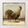thumbnail image 1 of Meneely, Dan 20x20 White Modern Wood Framed Museum Art Print Titled - Rooster on Damask I, 1 of 4