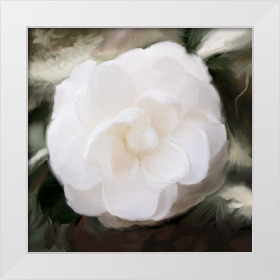 Meneely, Dan 20x20 White Modern Wood Framed Museum Art Print Titled - White Flower