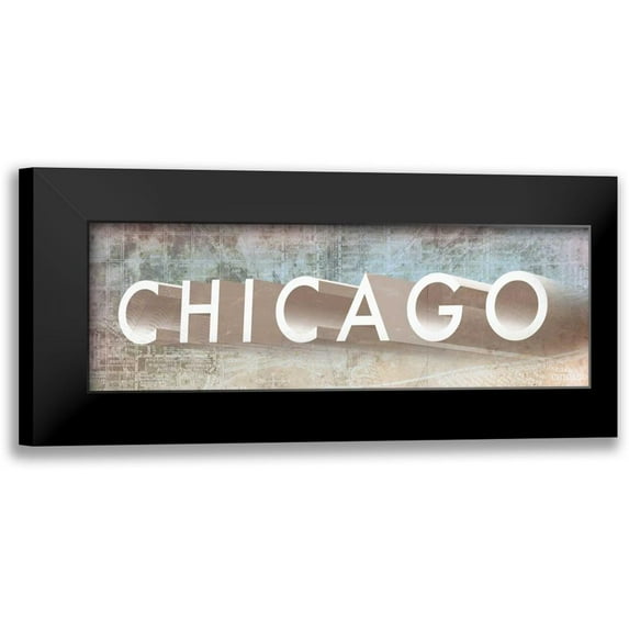 Meneely, Dan 24x11 Black Modern Framed Museum Art Print Titled - Windy Chicago I