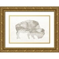 thumbnail image 1 of Meneely, Dan 24x17 Gold Ornate Wood Framed with Double Matting Museum Art Print Titled - Muted Urban Bison, 1 of 4