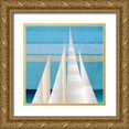 thumbnail image 1 of Meneely, Dan 26x26 Gold Ornate Wood Framed with Double Matting Museum Art Print Titled - Main Sail Harbor I, 1 of 4
