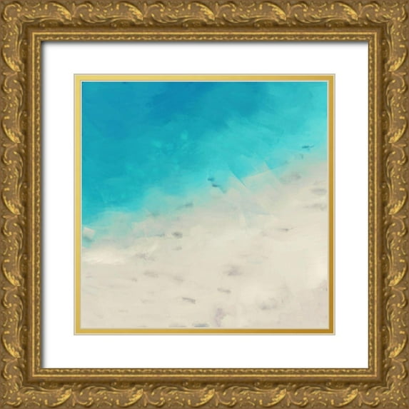 Meneely, Dan 26x26 Gold Ornate Wood Framed with Double Matting Museum Art Print Titled - Ocean Blue Sea I