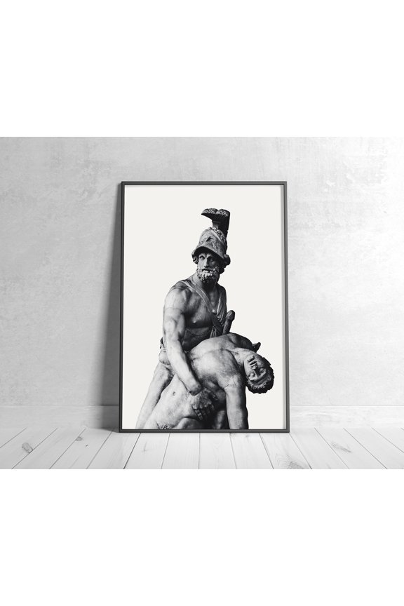 Menelaus Carrying The Body Of Patroclus, Rome Statue Marble Sculpture Poster