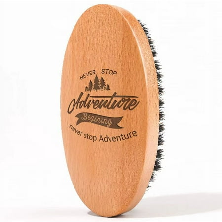 Menesia boar hair beard brush - Travel & Pocket Friendly beard oil brush with Natural Boar Bristles for Taming & Styling - Small Boars Bristle Beard Brush Essential