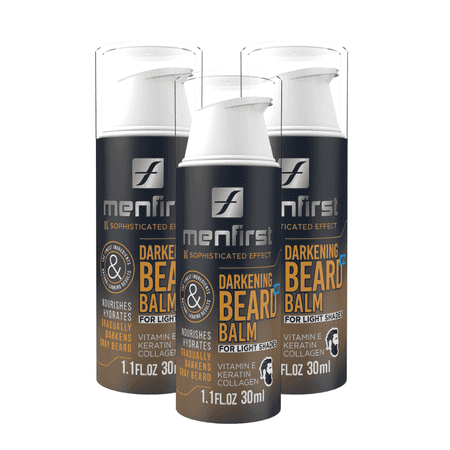 Menfirst Darkening Beard Balm - Cream for Brown Hair - Light Shades - 3 Pack
