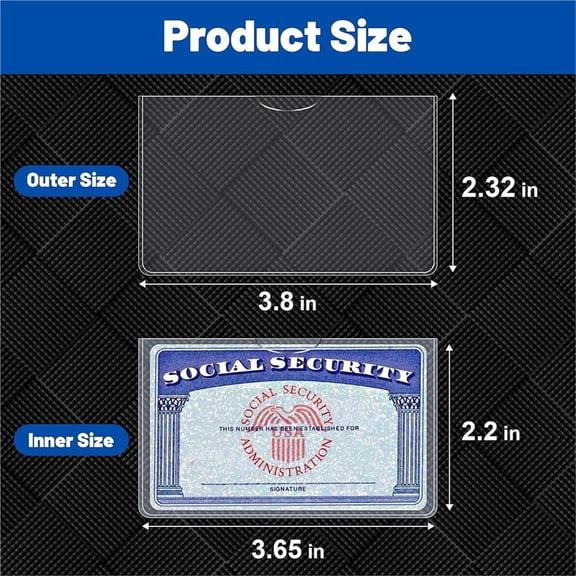 Meng 20pcs Clear Social Security Card Protector Sleeves,Waterproof PVC ID Card Holders,Transparent Social Security Card Cover for Wallet