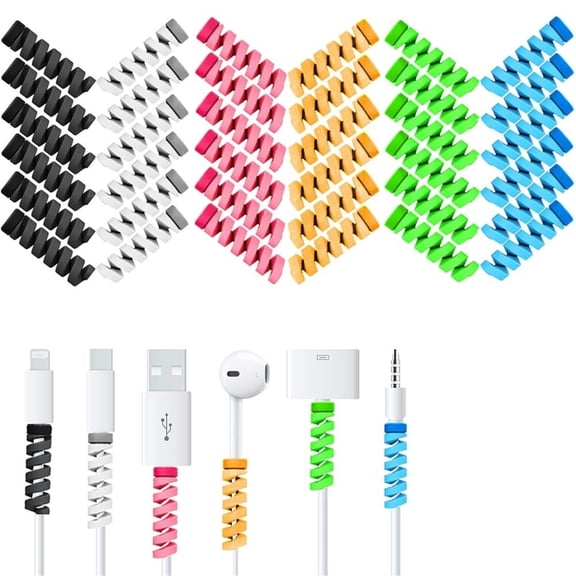 Meng 36 Charger end cable protector, spiral USB cable protector,cute cable winding accessories