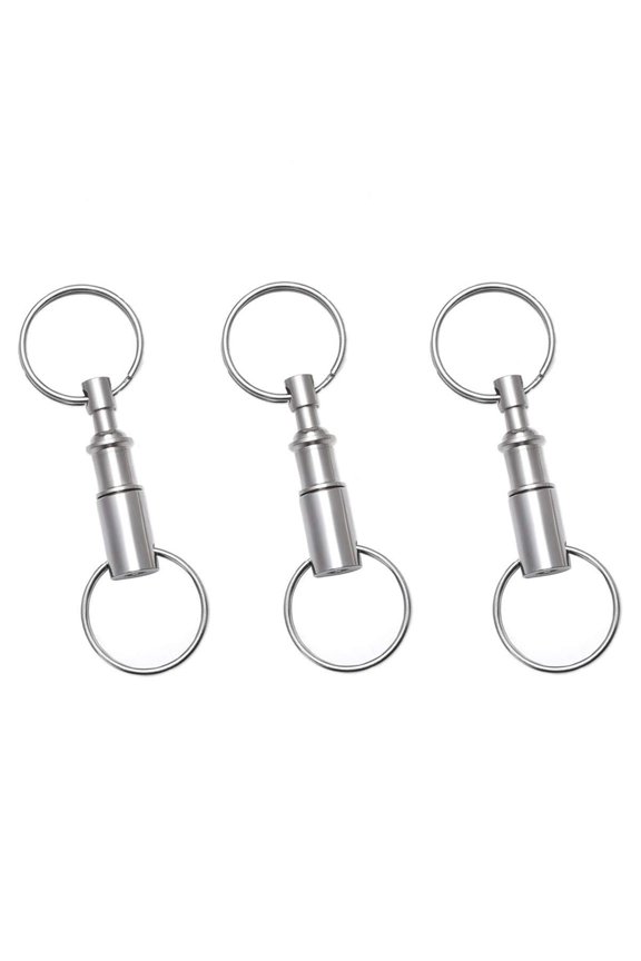 Quick Release Detachable Pull Apart Key Rings Keychains,Split Snap Seperate Chain Lock holder(3Pack)