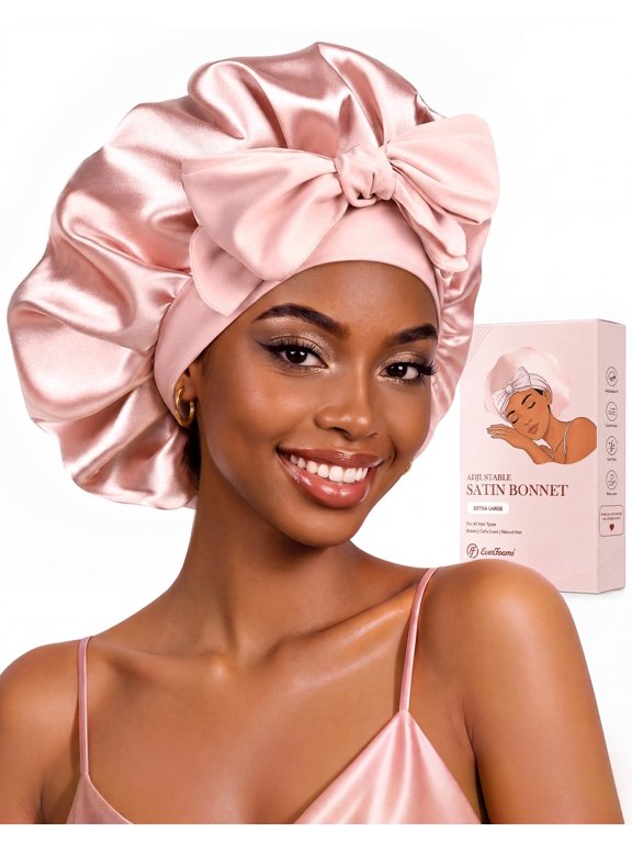 Satin Curly Hair Bonnet for Sleeping Anti-Frizz