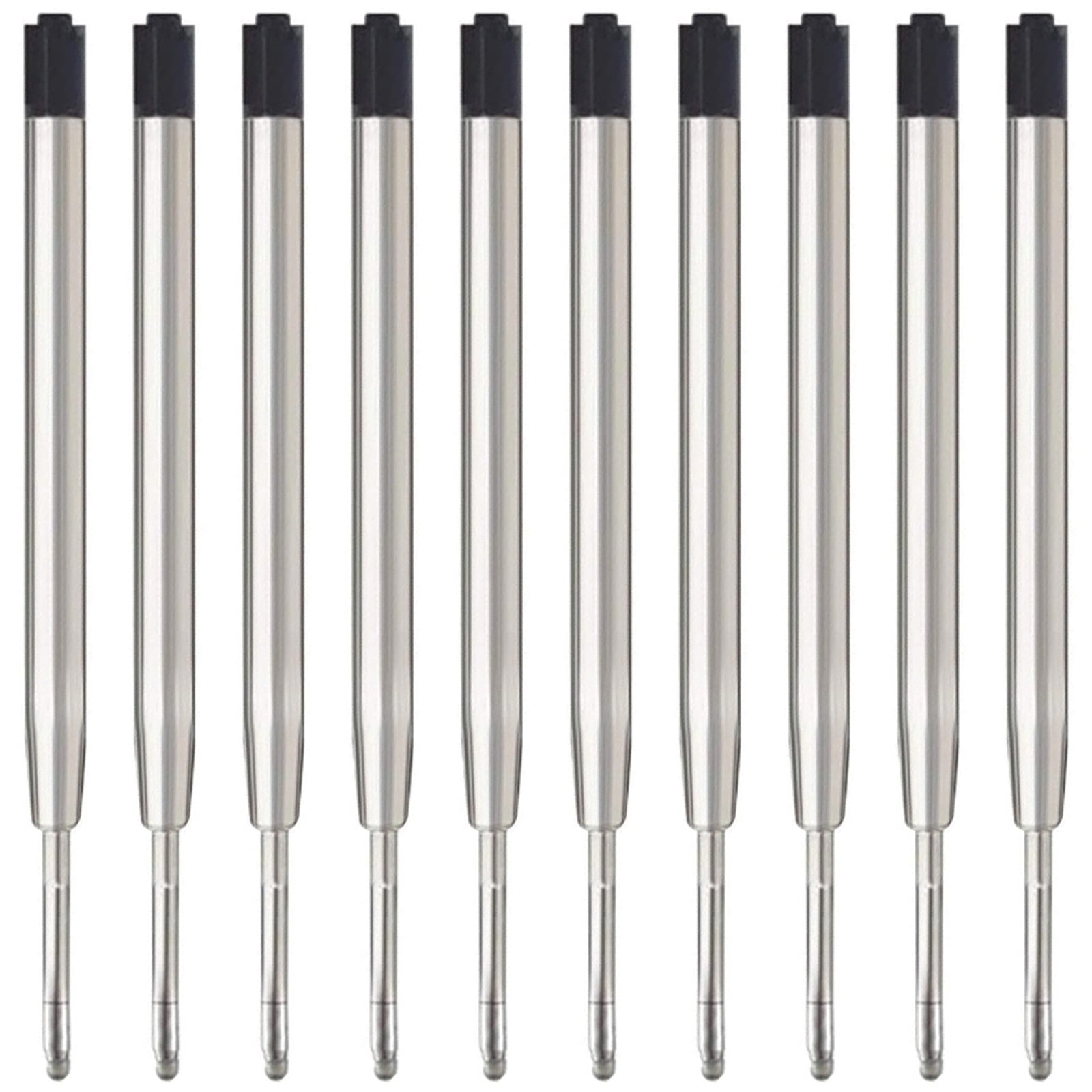 MengRan 3.9'' Ballpoint Ink Pen Refills for Click Pens,1mm Medium Tip,Compatible with Parker Pen Refill (Pack of 10) (Black Ink)
