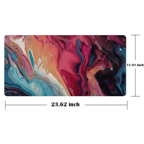 Mengen Large Gaming Mouse Pad,Colored Marble Extended Mouse Pad,Non-Slip Rubber Base,Computer Desk Pad Mouse Mat for Laptop Desktop Office Home PC Gamer，23.62*11.81 inch