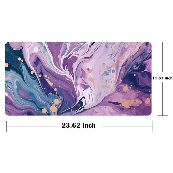 Mengen Large Gaming Mouse Pad,Colored Marble Extended Mouse Pad,Non-Slip Rubber Base,Computer Desk Pad Mouse Mat for Laptop Desktop Office Home PC Gamer，23.62*11.81 inch