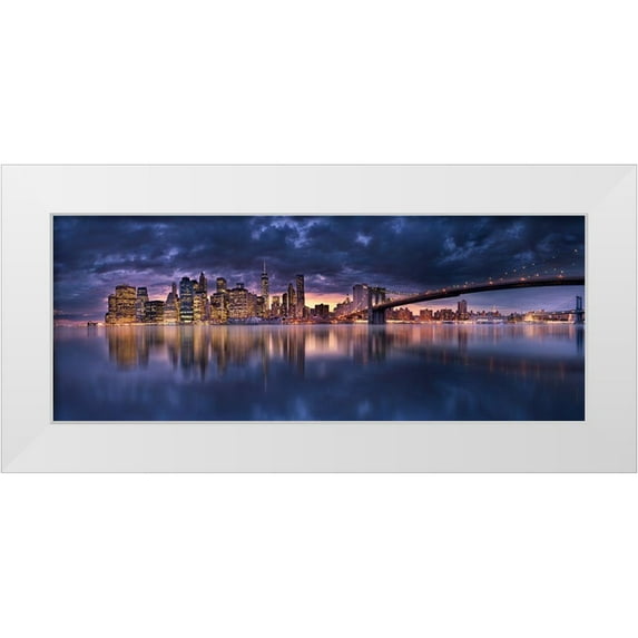 Menghuailin 24x12 White Modern Wood Framed Museum Art Print Titled - Nikon Pano