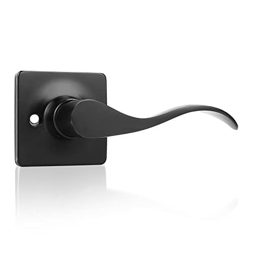 Mengico 5-Pack Black Door Levers With Lock - Passage Handles For Hallway, Closet, Bedroom - View #2