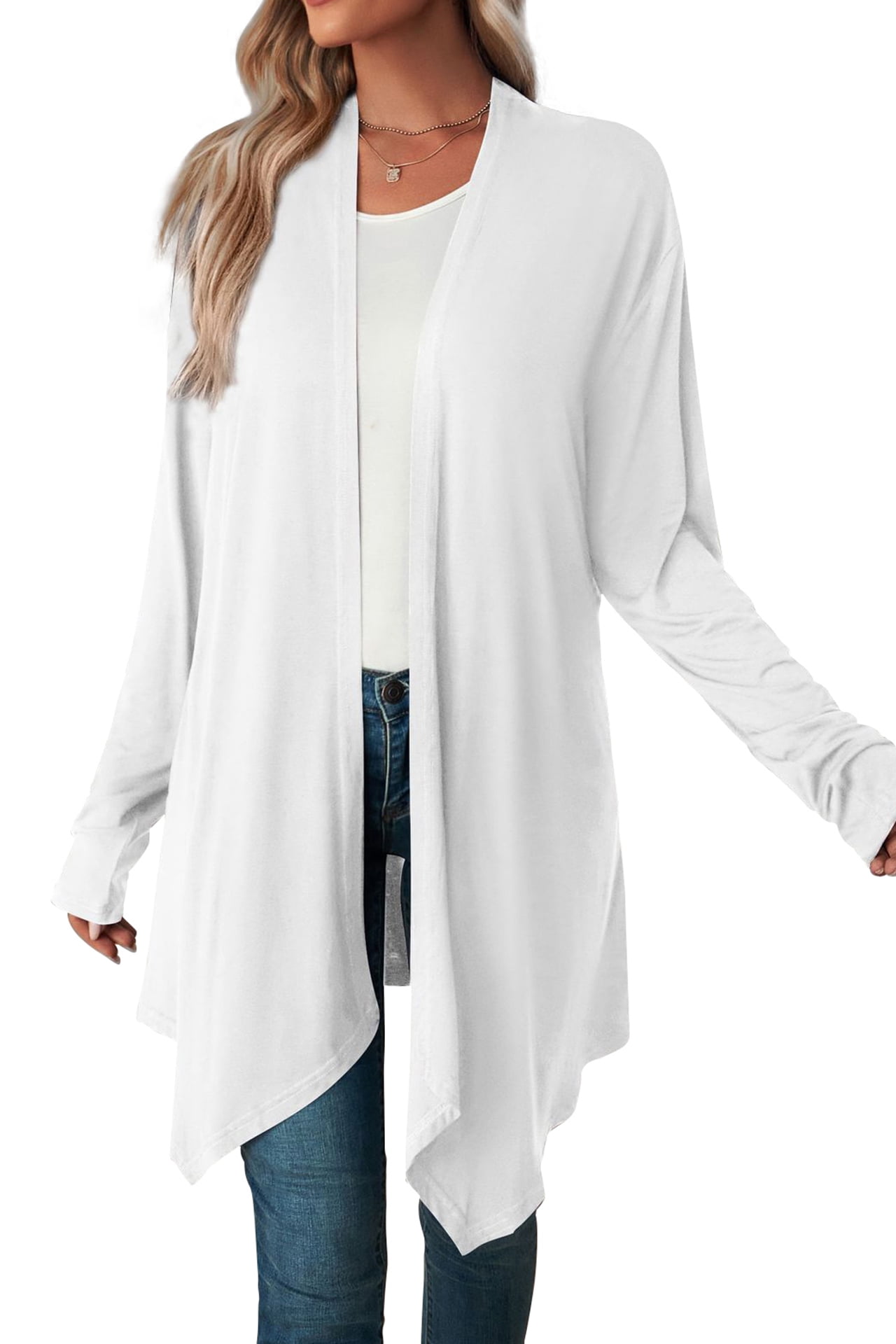 White drape sale front cardigan