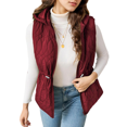 thumbnail image 1 of Mengpipi Women's Lightweight Quilted Gilet Autumn Winter Sleeveless Hooded Belted Waist Stand Collar Thermal Coat with Side Pockets S-2XL, 1 of 7