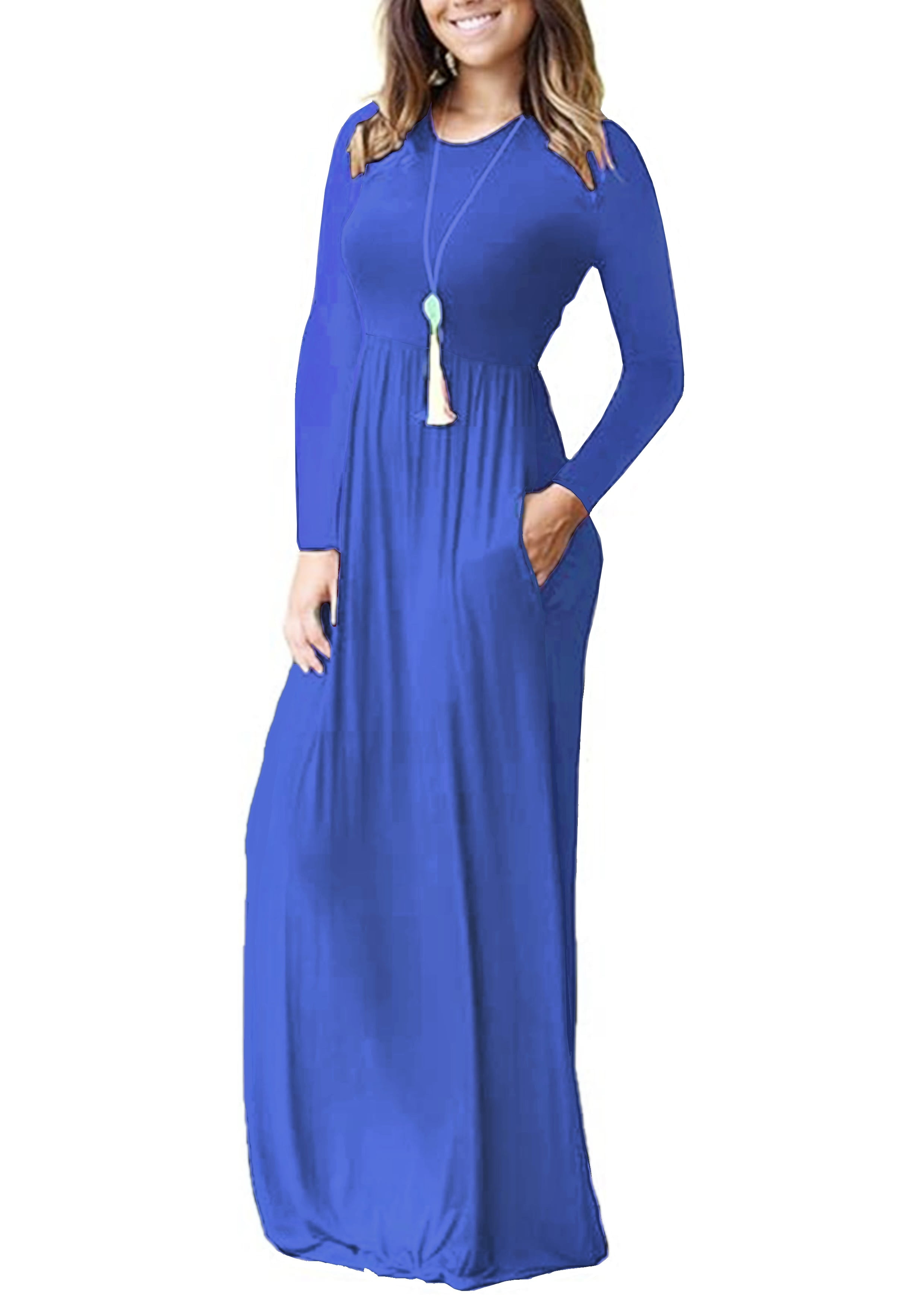 knee length dresses for ladies Isabelle Royal Blue Float Sleeve Maxi Dress – Scarlett & Jo main image 1