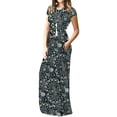 thumbnail image 1 of Mengpipi Women's Maxi Dresses Short Sleeve Long Casual Dresses Loose Plain with Pockets, Mix Blue-3XL(US 4-6), 1 of 1