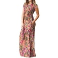 thumbnail image 1 of Mengpipi Women's Maxi Dresses Short Sleeve Long Casual Dresses Loose with Pockets, Colorful leaves-L(US 12-14), 1 of 7