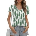 thumbnail image 1 of Mengpipi Women's Petal Sleeve Tops V Neck Short Sleeve Shirts Summer Casual Tshirts Loose Fit Blouses, XXL(US 20-22), 1 of 5