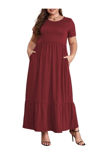 walmart burgundy dress One dress, two seasons This midi dress from Walmart is one of those pieces youll wear now with sandals and later with a denim jacket and sneakers. The flattering silhouette, comfortable fit, and