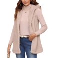 thumbnail image 1 of Mengpipi Women's Sherpa Vest Fall Winter Sleeveless Hooded Relaxed Fit Solid Color Cozy Casual Outerwear S-2XL, 1 of 7