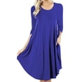 thumbnail image 1 of Mengpipi Women's T-Shirt Dresses Long Sleeve Plain Flowy Women Midi Dress with Pocket S-2XL, 1 of 9