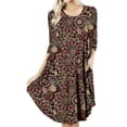 thumbnail image 1 of Mengpipi Women's T-Shirt Dresses Long Sleeve Plain Flowy Women Midi Dress with Pocket S-2XL, 1 of 9