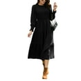 thumbnail image 1 of Mengpipi Womens Casual Long Sleeve Midi Dresses Smocked Flowy Tiered Dress Blue, Size 16-18, 1 of 7