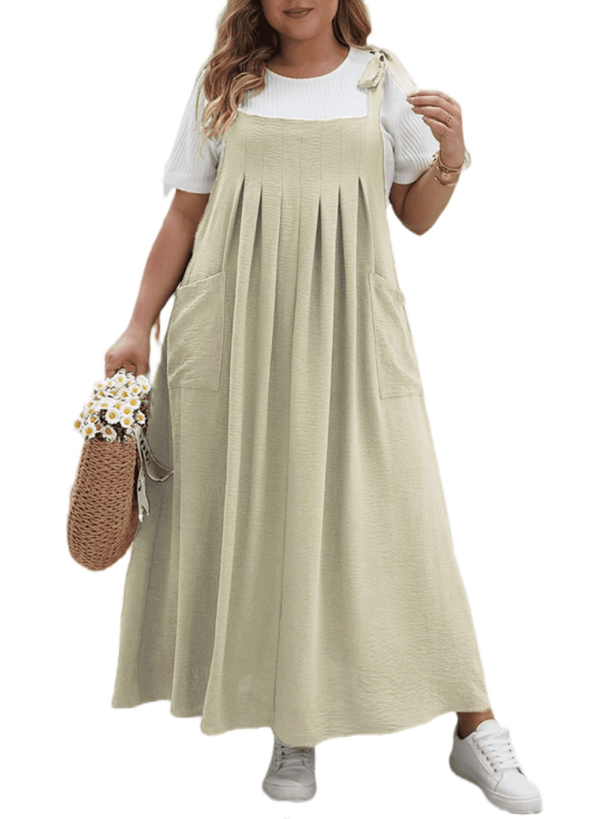 Compressive Adjustable Straps Maxi Dress with built In Shapewear  - Pink main image 0