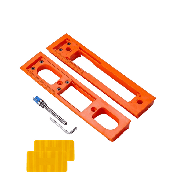 Mengshi 5.5-Inch Hidden Hinge Mortiser Template Invisible Hinge Router Guide Template for Hidden Door Hinges Installation Kit