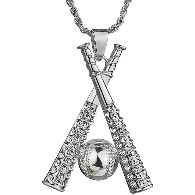 Mengzhiii Baseball Bat Full Gold Plated Necklace Stainless Steel ...