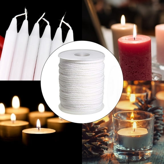 Mengzhiii DIY Candle Wick Roll 61m Cotton Rope For Making Candles, Candle Core Warm Christmas Lights Cord