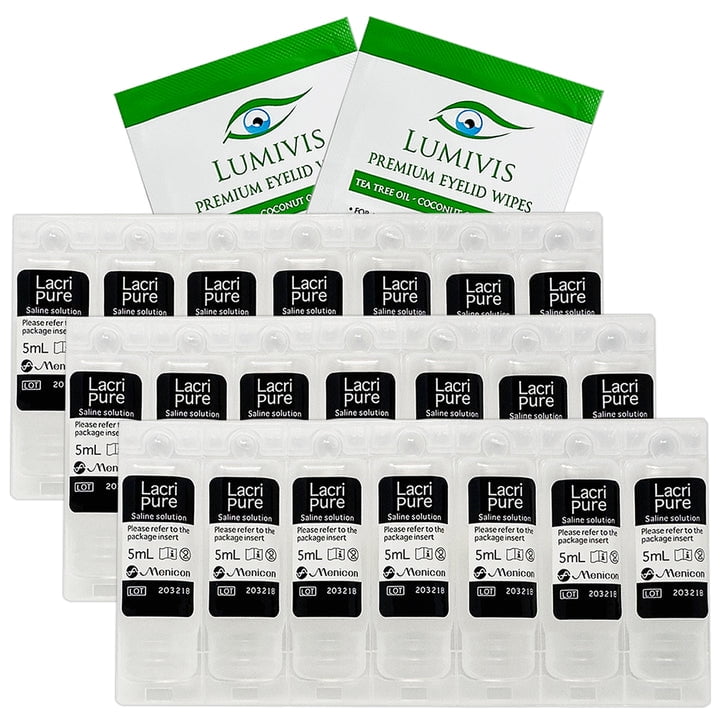 Menicon LacriPure Rinsing & Insertion Saline 21 Vials for Rigid Gas