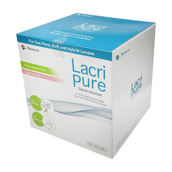 Menicon LacriPure Rinsing & Insertion Saline 98 Vials (Pack of 2)