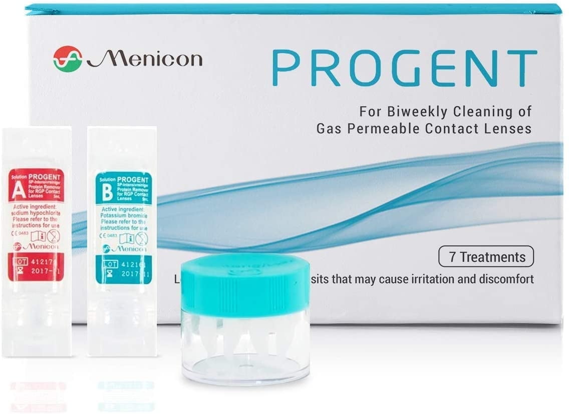 Menicon Progent Biweekly Contact Lens Cleaner - Removes Protein Deposits (7 Treatments)