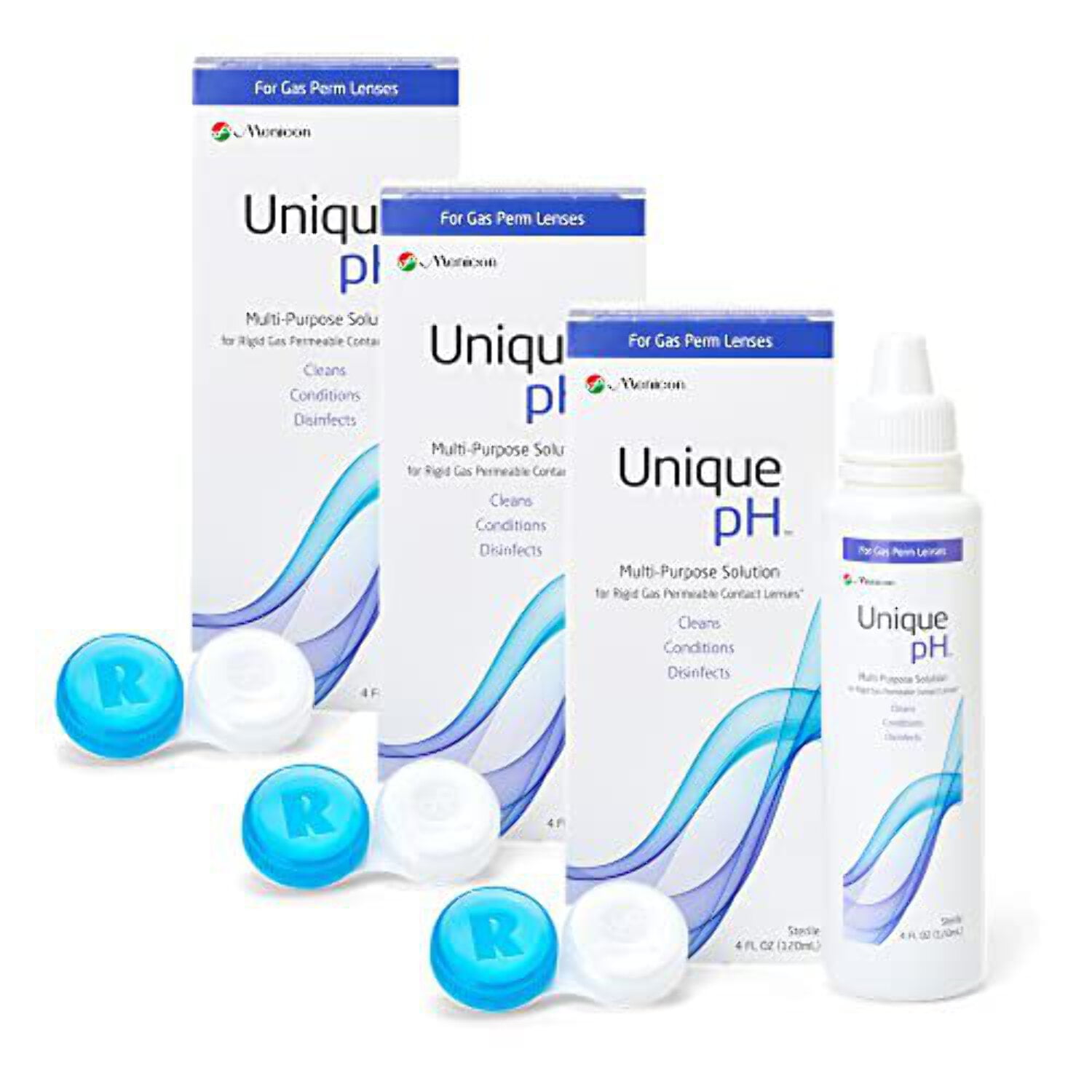 MENICON AMERICA Menicon Unique pH Multi-Purpose Solution and RGP Lens Case 4 FL Oz (Pack of 3)