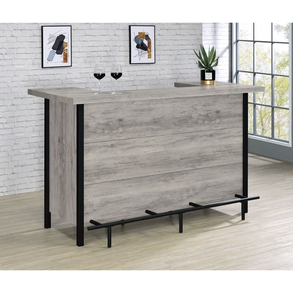 Menimen Grey Driftwood Freestanding Bar Unit